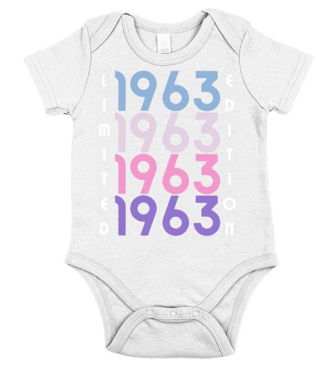 60 Years Vintage 1963 Retro 60th Birthday Short Sleeve Baby One-Piece