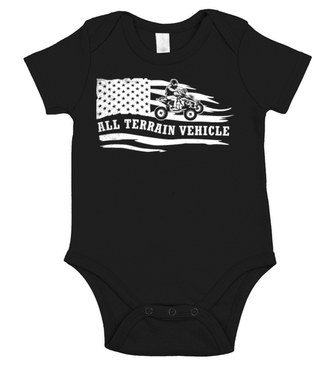 all terrain vehicles vintage artistic flag Short Sleeve Baby One-Piece