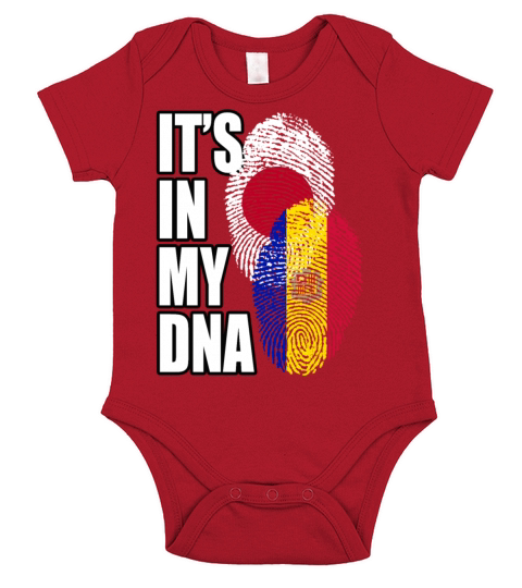 Andorran And Japanese Mix Heritage DNA Flag Short Sleeve Baby One-Piece