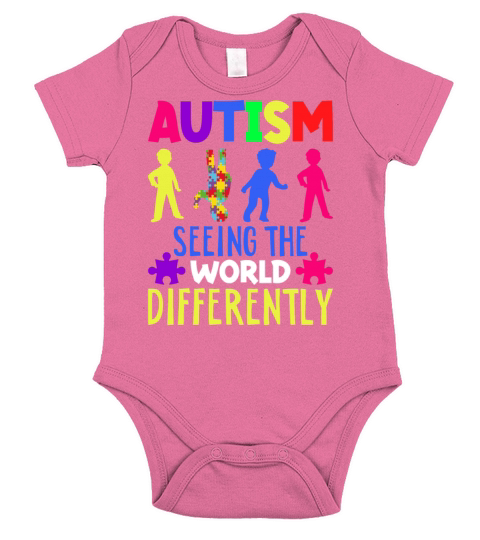 Autism Seeing The World Differently Upside Autism Short Sleeve Baby One-Piece