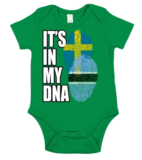 Botswana And Swedish Mix Heritage DNA Flag Short Sleeve Baby One-Piece