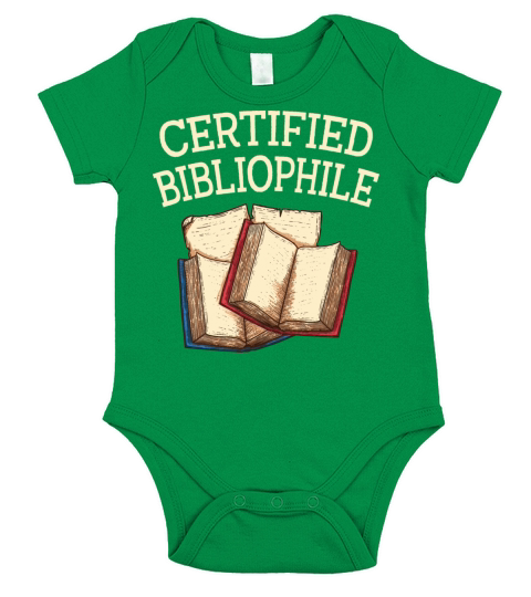 Certified Bibliophile Funny Book Lover Humor Bookw Short Sleeve Baby One-Piece