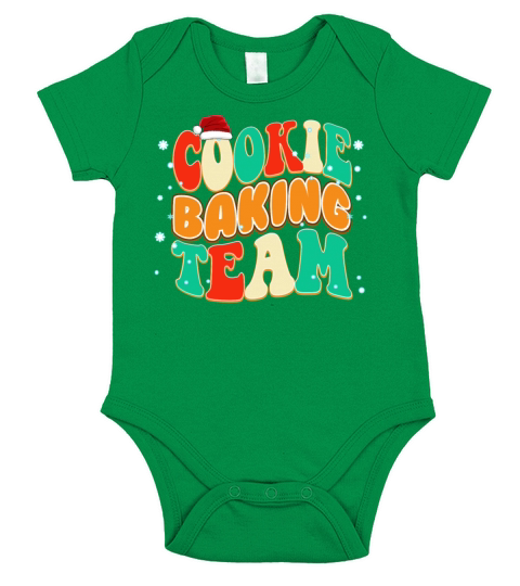 Cookie Baking Crew Simple Vintage Christmas Short Sleeve Baby One-Piece