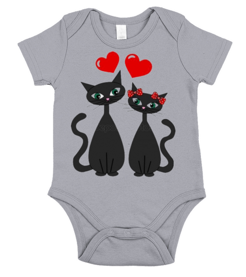 Happy valentine Day cats335 Short Sleeve Baby One-Piece