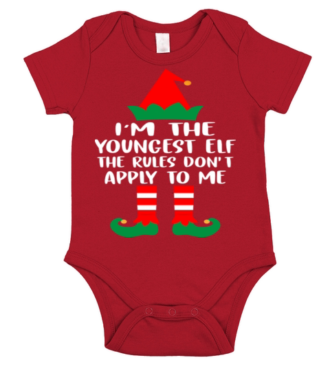 Im The Youngest ELF The Rules Dont Apply To Me Short Sleeve Baby One-Piece