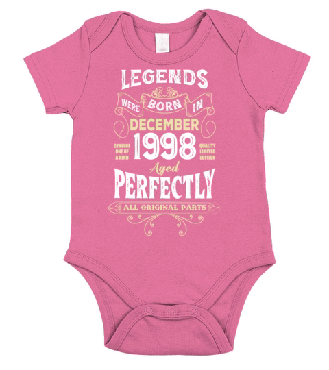 Legends Were Born In December 1998 Birthday Short Sleeve Baby One-Piece