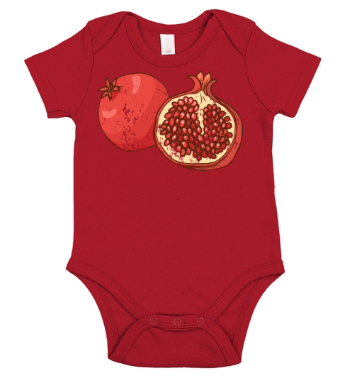 Retro Vintage Grunge Style Pomegranate Short Sleeve Baby One-Piece