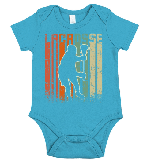 Retro Vintage Lacrosse Player Short Sleeve Baby One-Piece