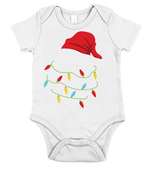 Soccer Christmas Lights Santa Hat Short Sleeve Baby One-Piece