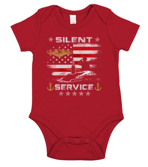 US Navy Submarines Silent Service with Dolphins Short Sleeve Baby One-Piece