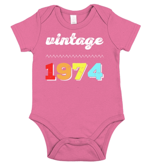 Vintage 1974 Retro 46th Birthday Gift Short Sleeve Baby One-Piece