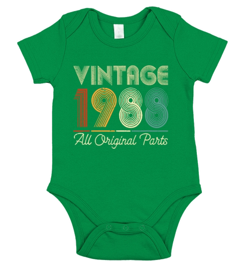 Vintage 1988 Birthday Shirt Retro 34th All Origina Short Sleeve Baby One-Piece