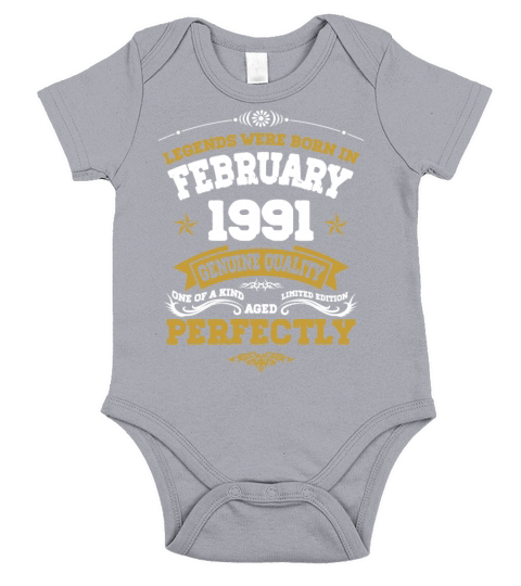 Vintage Aged To Perfection Ferbuary 1991 Short Sleeve Baby One-Piece