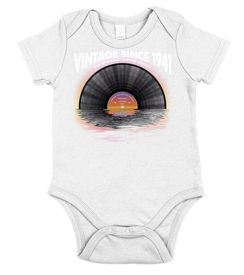 Vintage since 1941 Retro Disco Music Vintage Short Sleeve Baby One-Piece
