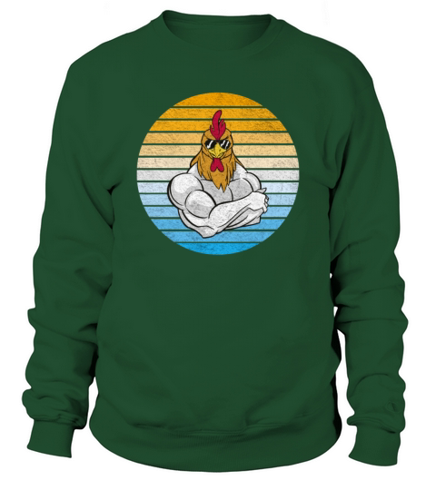Chicken with cool vintage sunglasses Sweatshirt Unisex