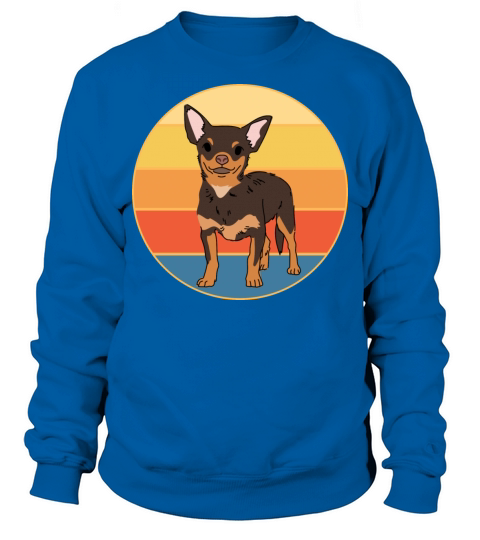 Cute Chihuahua Dog Breed Vintage Retro Sunset Sweatshirt Unisex