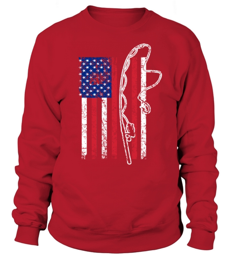 Fishing American Flag Sweatshirt Unisex