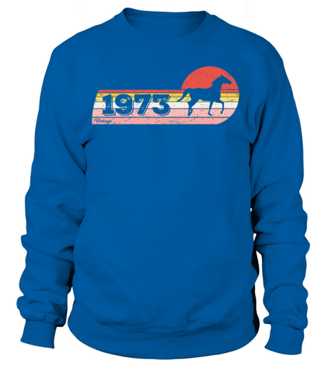 Horses riding Equestrian Vintage 1973 Birthday Sweatshirt Unisex