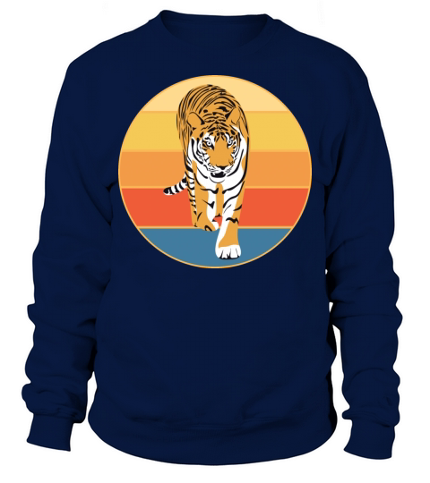 Tiger Big Cat Vintage Retro Sunset Sweatshirt Unisex