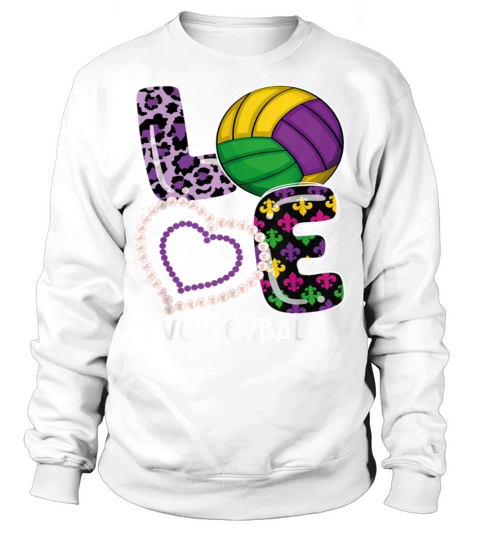 Volleyball Sport Mardi Gras Funny Festival Party Sweatshirt Unisex