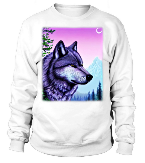 Wolf artwork design predator face imprint Sweatshirt Unisex
