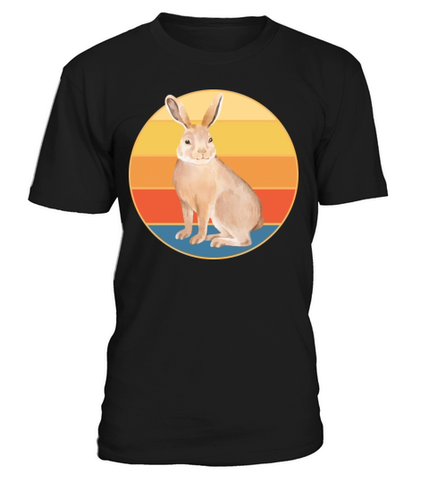 Cute Rabbit Bunny Retro Sunset Vintage Animal Pet T-Shirt Unisex
