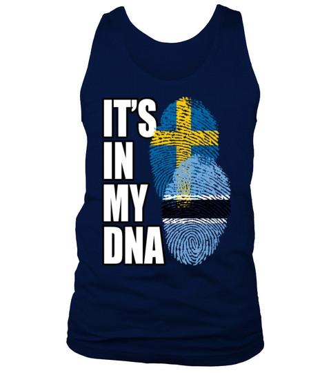 Botswana And Swedish Mix Heritage DNA Flag Tank Top Unisex