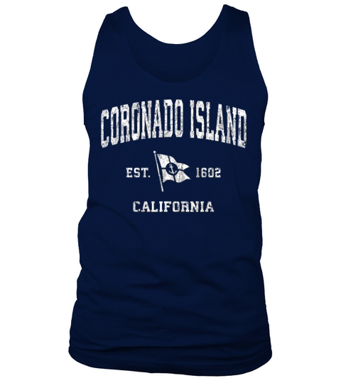 Coronado Island Ca Vintage Nautical Boat Anchor Fl Tank Top Unisex