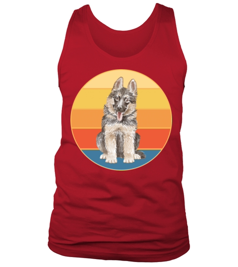 German Shepherd Dog Breed Vintage Retro Sunset Tank Top Unisex
