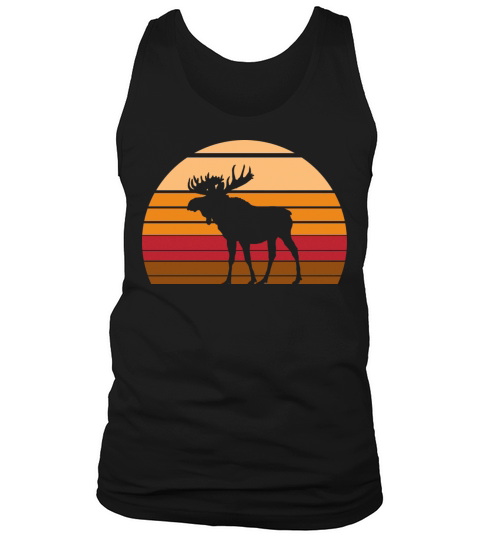 Retro Moose Vintage Sunset Animal Tank Top Unisex