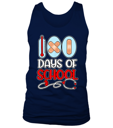 School Nurse 100 Days of School LOVE Stethoscope Tank Top Unisex