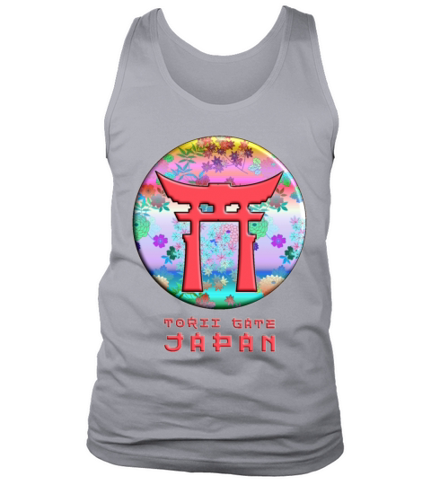 Torii Gate Shinto Japan Asian Floral Pattern Tank Top Unisex