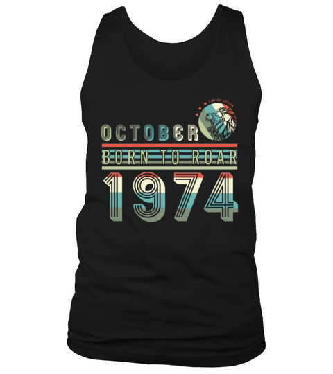 Vintage 1974 October Lion Tank Top Unisex
