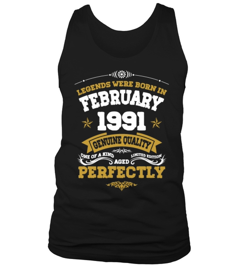 Vintage Aged To Perfection Ferbuary 1991 Tank Top Unisex