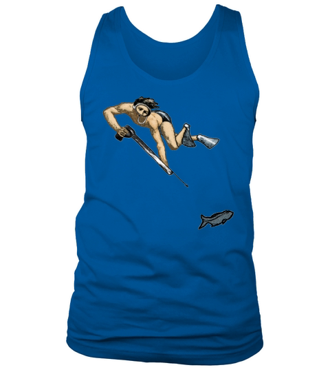 Vintage Spearfishing Freediving Diver with Fish Tank Top Unisex