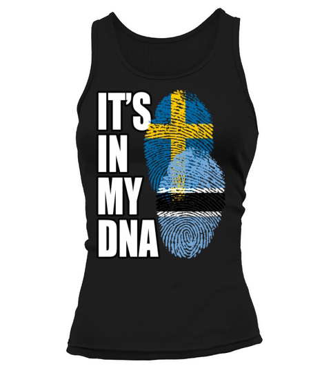 Botswana And Swedish Mix Heritage DNA Flag Tank top Woman