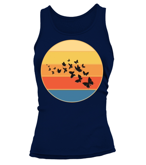 Cute Butterfly Retro Sunset Vintage Animal Insect Tank top Woman