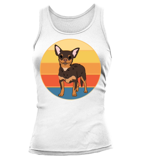 Cute Chihuahua Dog Breed Vintage Retro Sunset Tank top Woman