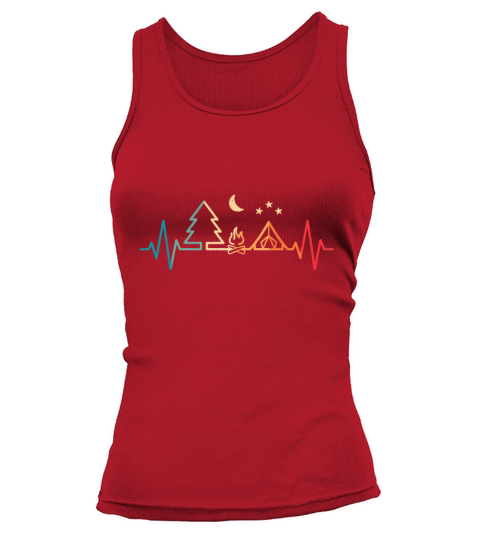 Retro Camping Outdoor Heartbeat Nature Camper Hiki Tank top Woman