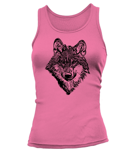 Sweet Elegant Vintage Wolf Portrait Tank top Woman