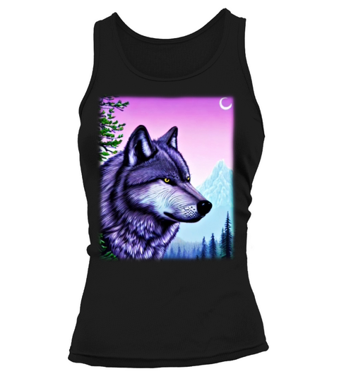 Wolf artwork design predator face imprint Tank top Woman
