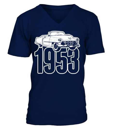 1953 Cadillac Series 62 Convertible Illustration V-Neck T-shirt