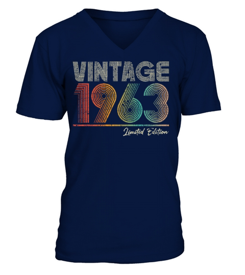 60 Years Old Vintage 1963 60th Birthday Gifts V-Neck T-shirt
