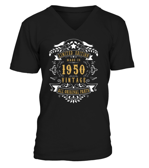 70 Years Old Made In 1950 Vintage 70Th Birthday Id V-Neck T-shirt