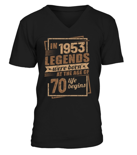 70th Birthday Gift Ideas Vintage 1953 Sayings V-Neck T-shirt