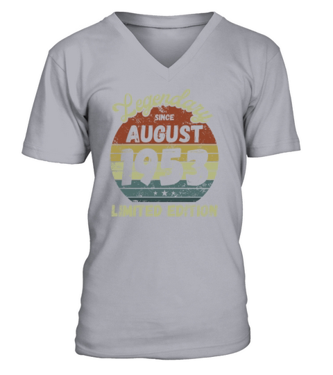 August 1953 - Vintage Birthday Present V-Neck T-shirt