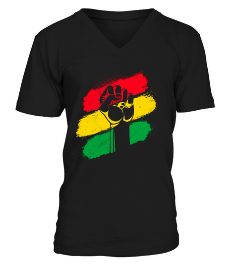 Black History Month USA History America African V-Neck T-shirt