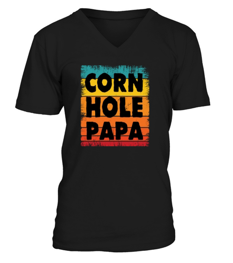 Cornhole Papa V-Neck T-shirt