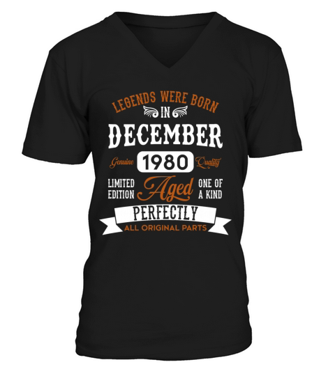 December 1980 Legends Birthday Gift V-Neck T-shirt