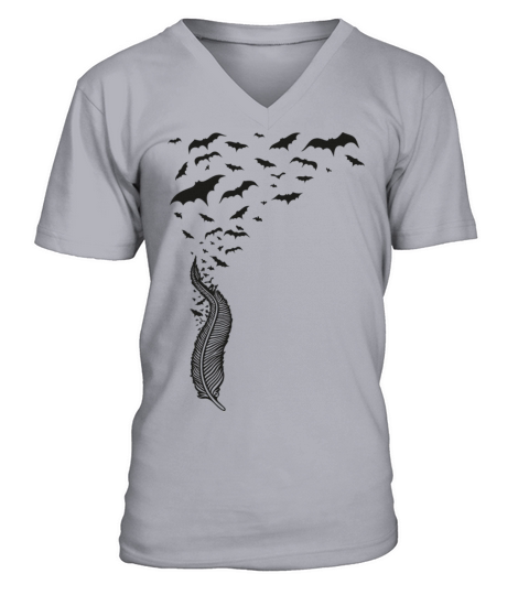 Feather and Birds Bat Swarm V-Neck T-shirt